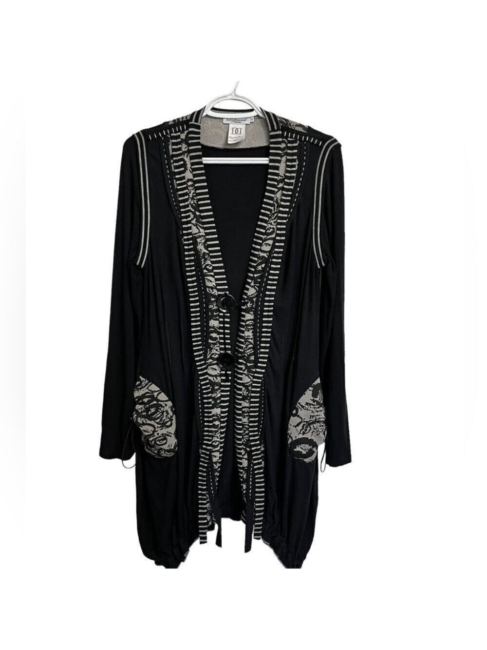 Dzhavael Couture Long Cardigan Button Down Size Medium